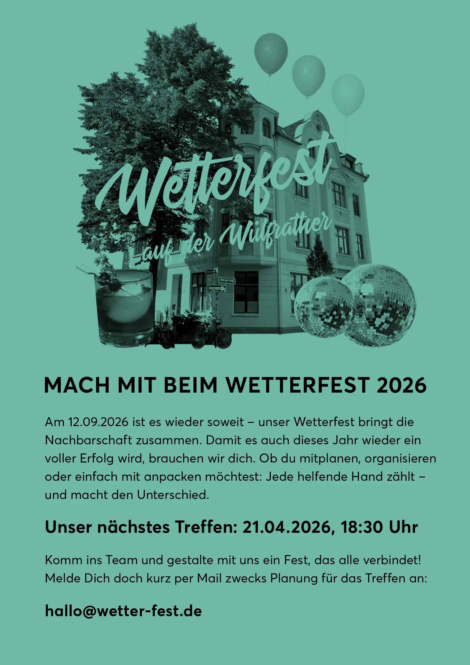 Wir laden ein zum Wetterfest: Auf der Wetter- und W&uuml;lfrather Str. 12.09.2026